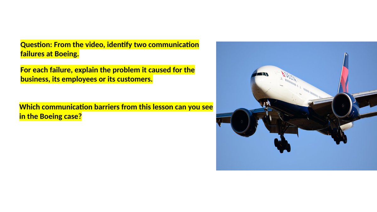 Slide from lesson 2.3 of Cambridge IGCSE Business 0264: Methods of Communication